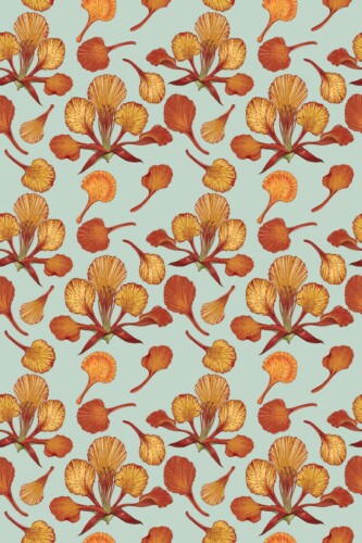 Unpasted Beautiful Seamless Floral on Sage green wallpaper by Fancy Walls.
