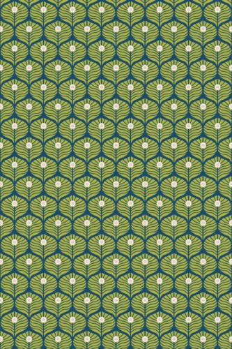 Fancy Walls peel and stick wallpaper featuring Chartreuse art deco feathers