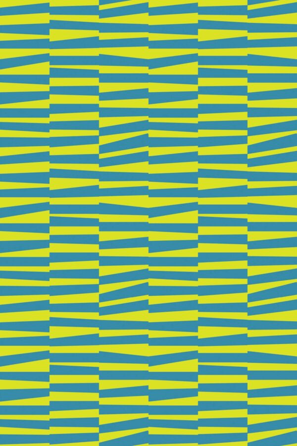 Traditional wallpaper in Chartreuse groovy stripes pattern by Fancy Walls