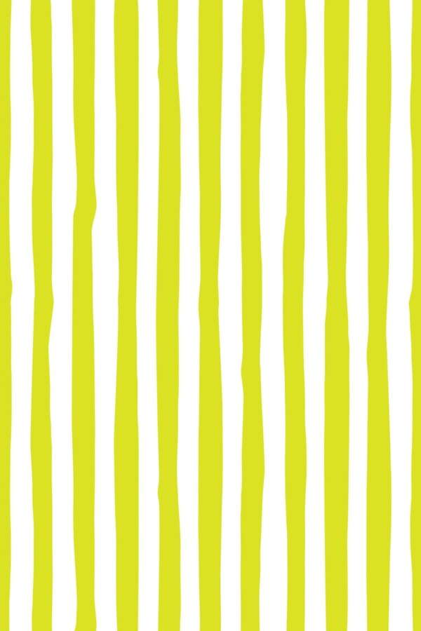 Fancy Walls peel and stick wallpaper featuring Chartreuse handdrawn stripes