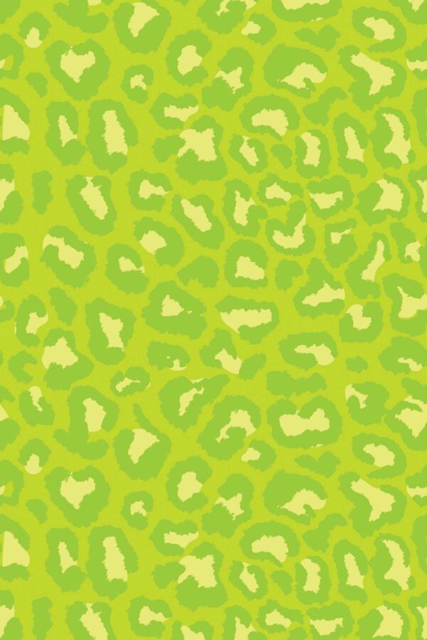 Traditional wallpaper in Chartreuse leopard pattern by Fancy Walls