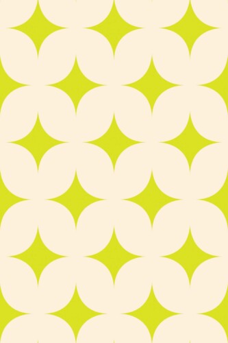 Fancy Walls peel and stick wallpaper featuring Chartreuse stars on beige