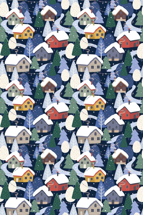 Fancy Walls Christmas mood blue peel and stick wallpaper