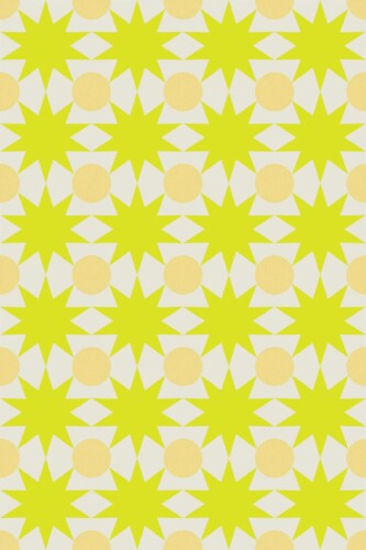 Traditional wallpaper in Eclectic chartreuse geometric stars pattern by Fancy Walls