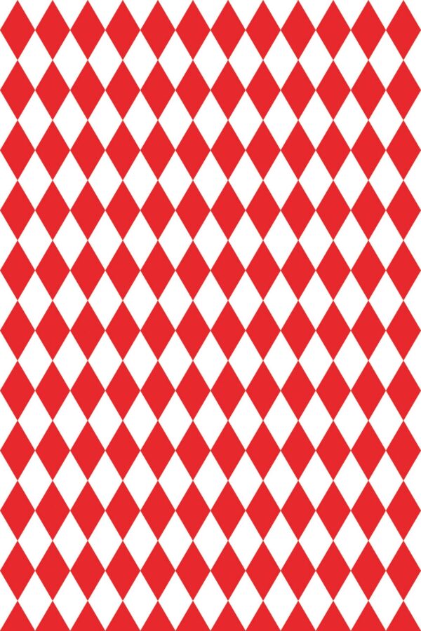 Fancy Walls red diamond pattern peel and stick wallpaper for a bold accent wall