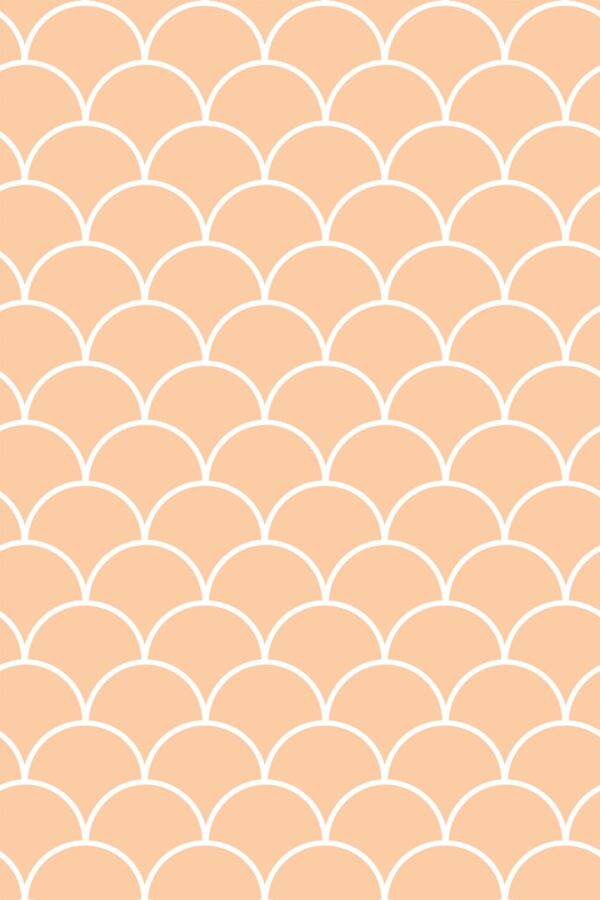 Unpasted Minimalist Peach Art Deco wallpaper in pink by Fancy Walls.