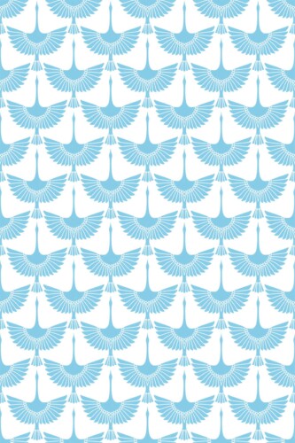 Sky Blue Birds blue and white self-adhesive wallpaper by Fancy Walls.