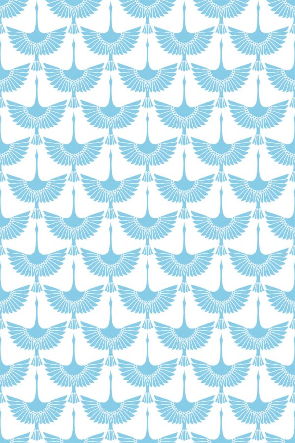 Sky Blue Birds blue and white self-adhesive wallpaper by Fancy Walls.