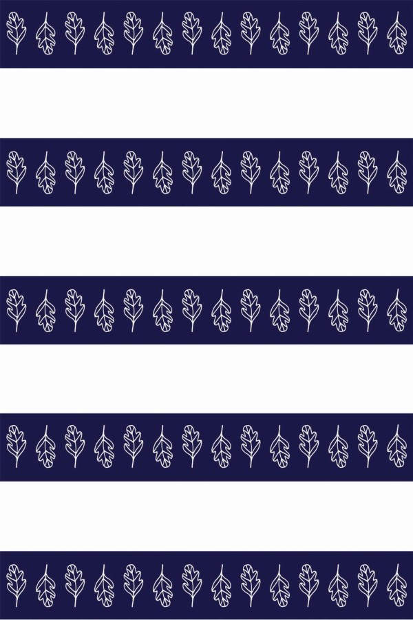 Pattern repeat of Oak leaf stripe removable wallpaper design