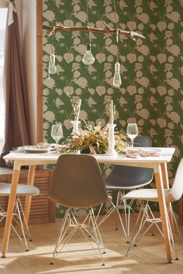 Retro Peonies Wallpaper