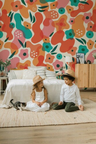 Removable wall mural featuring Opulent Floral Opacity by Fancy Walls