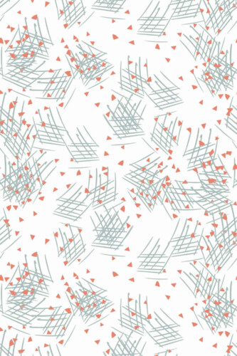 Pattern repeat of Orange and green abstract removable wallpaper design