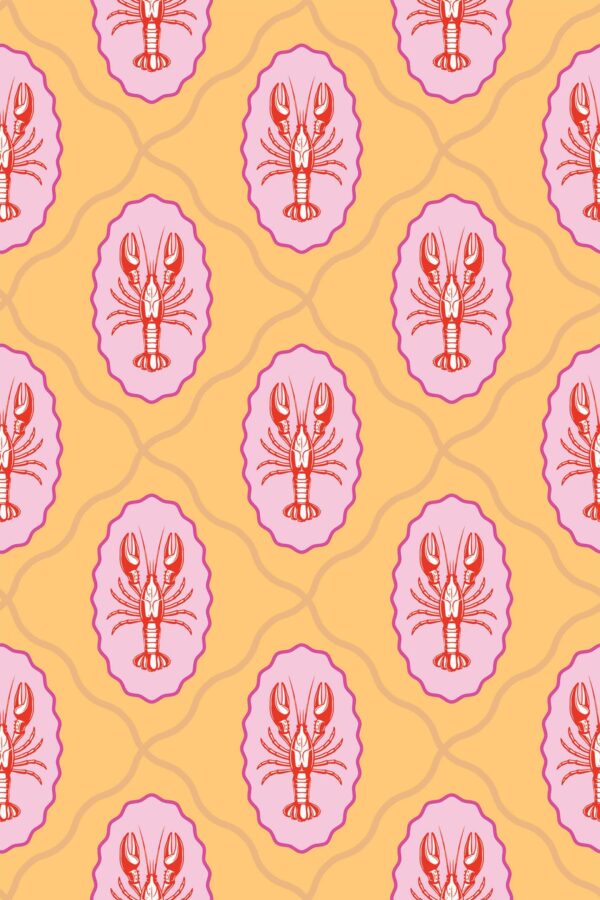 Fancy Walls removable Orange Animal wallpaper for restaurant walls
