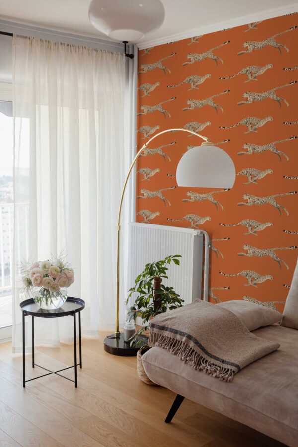 Fancy Walls Orange Cheetah removable wallpaper