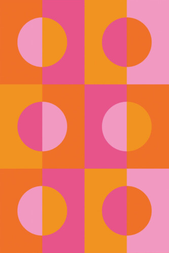 Pattern repeat of Orange circles removable wallpaper design