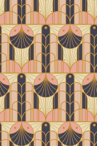 Fancy Walls Orange Geometric self-adhesive wallpaper