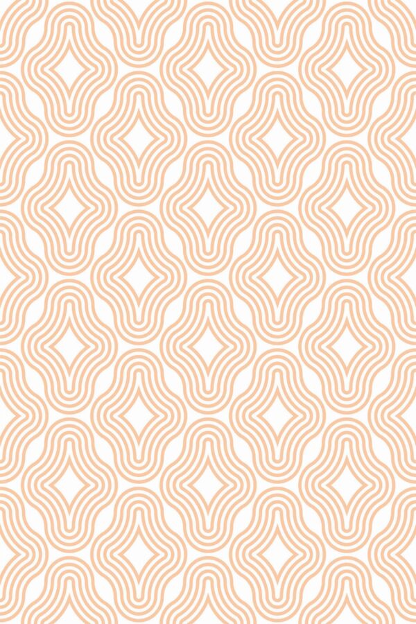Pattern repeat of Orange modern shapes removable wallpaper design