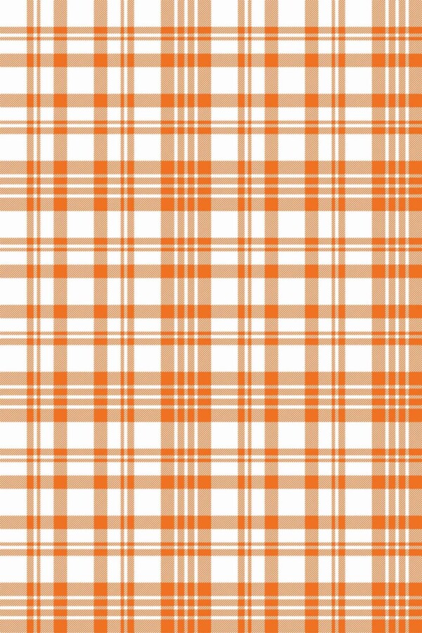 Pattern repeat of Orange plaid removable wallpaper design
