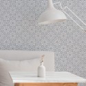 Minimal style dining room decorated with Oriental geometric Floral peel and stick wallpaper