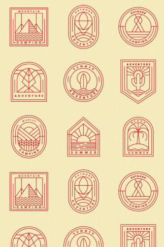 Pattern repeat of Outdoor element removable wallpaper design