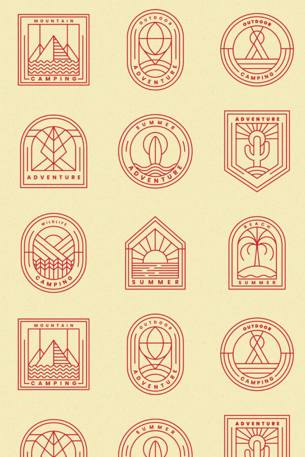 Pattern repeat of Outdoor element removable wallpaper design