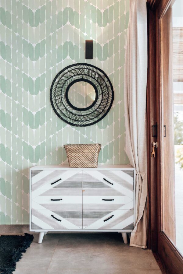 Fancy Walls Paintstrokes in Green Simple traditional wallpaper