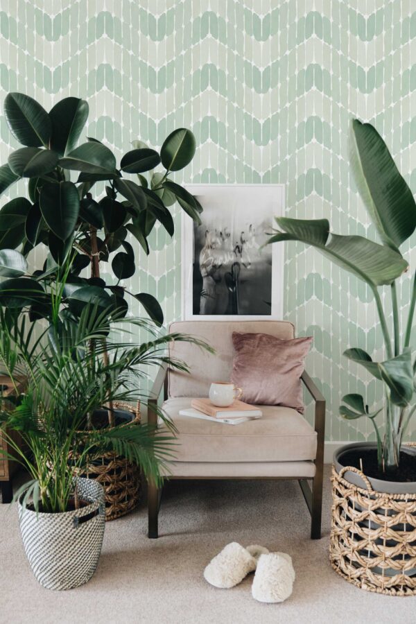 Fancy Walls Paintstrokes in Green Simple removable wallpaper