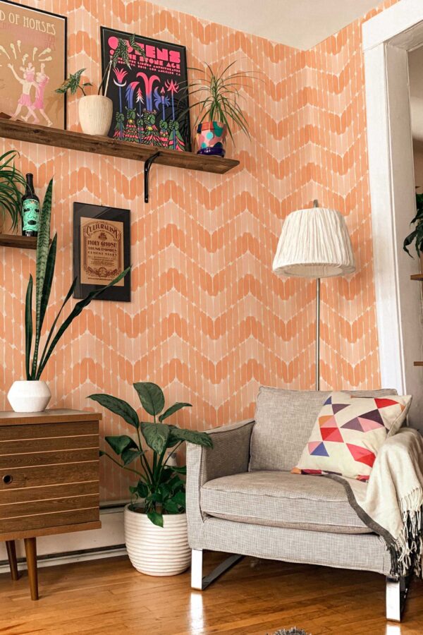 Fancy Walls Paintstrokes in Orange removable wallpaper