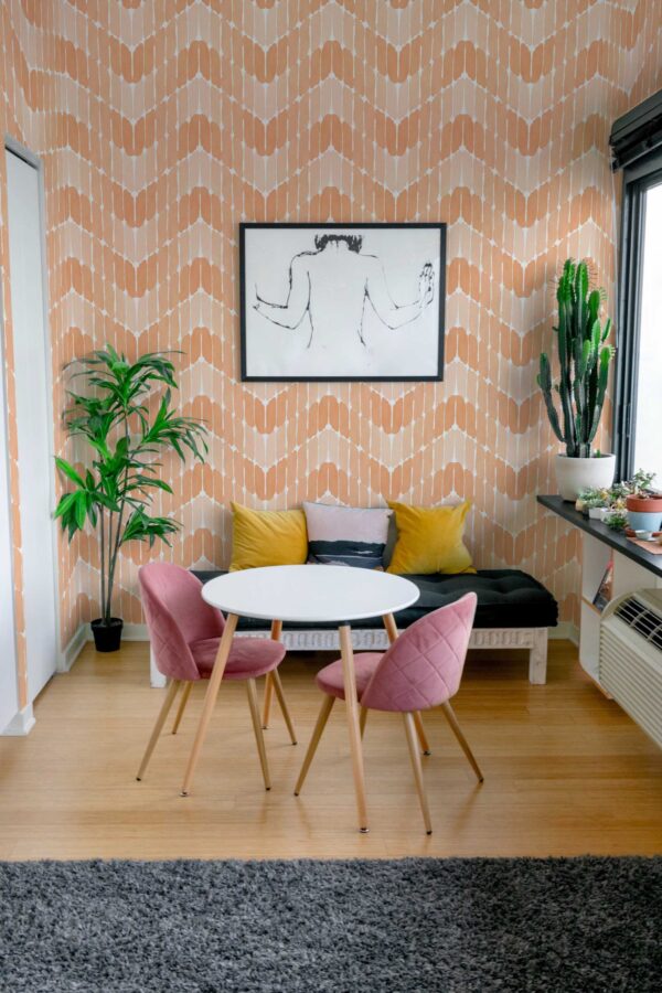 Fancy Walls Paintstrokes in Orange self-adhesive wallpaper