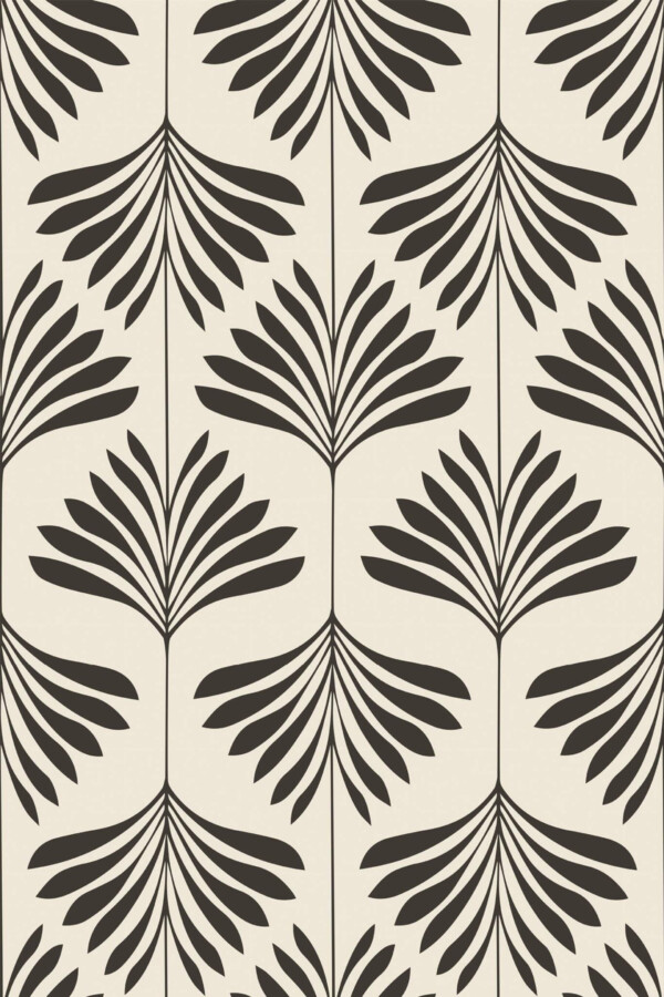 Pattern repeat of Palm leaf removable wallpaper design