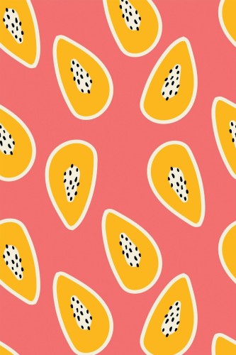 Pattern repeat of Papaya removable wallpaper design