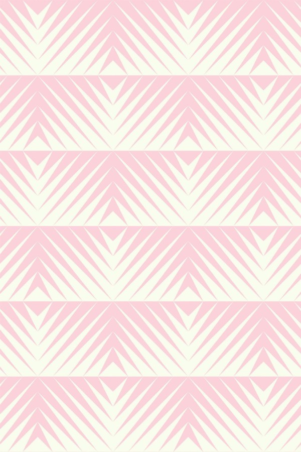 Pattern repeat of Pastel pink geometric removable wallpaper design
