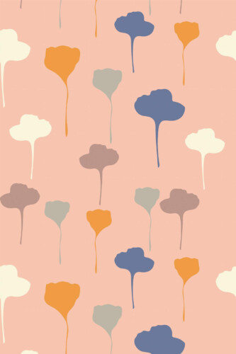 Pattern repeat of Pastel seamless flower removable wallpaper design