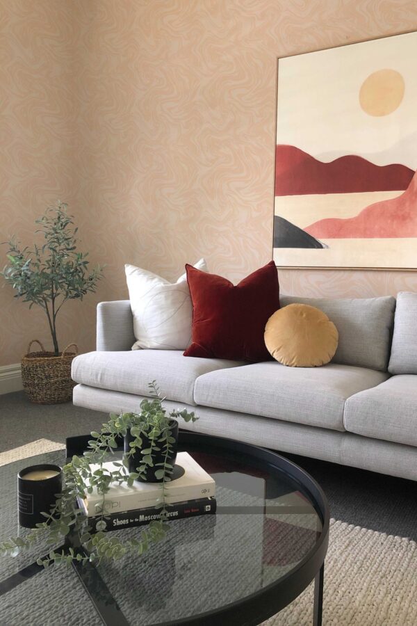 Fancy Walls pastel aesthetic stone look peel and stick wallpaper marble cream