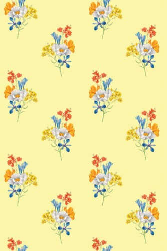 Pattern repeat of Pastel Sunshine Bouquet removable wallpaper design