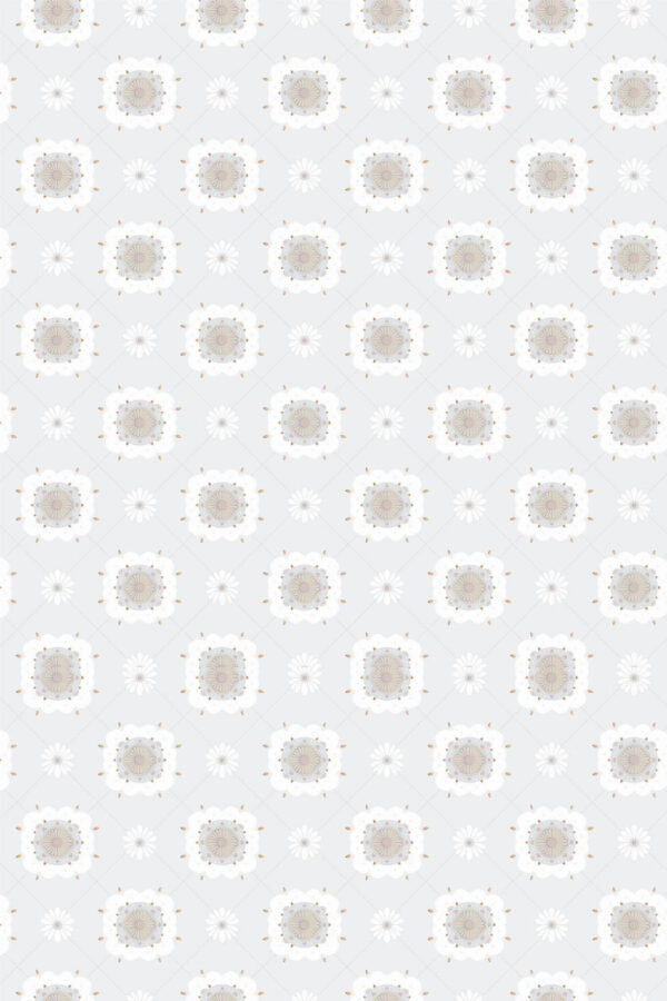 Pattern repeat of Peaceful mandala tile removable wallpaper design