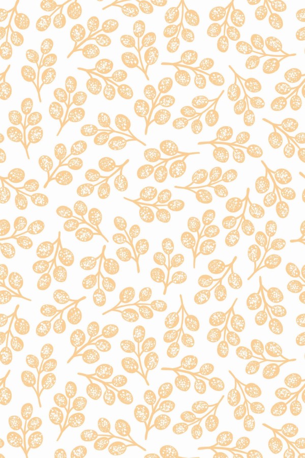 Pattern repeat of Peach color leaf removable wallpaper design