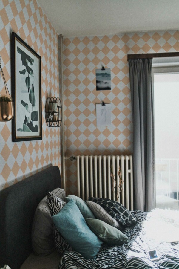 Elegant Pink Harlequin Self-Adhesive Wallpaper by Fancy Walls