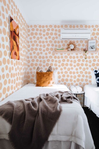 Peach Round Brush Stroke Beauty Self-Adhesive Wallpaper by Fancy Walls