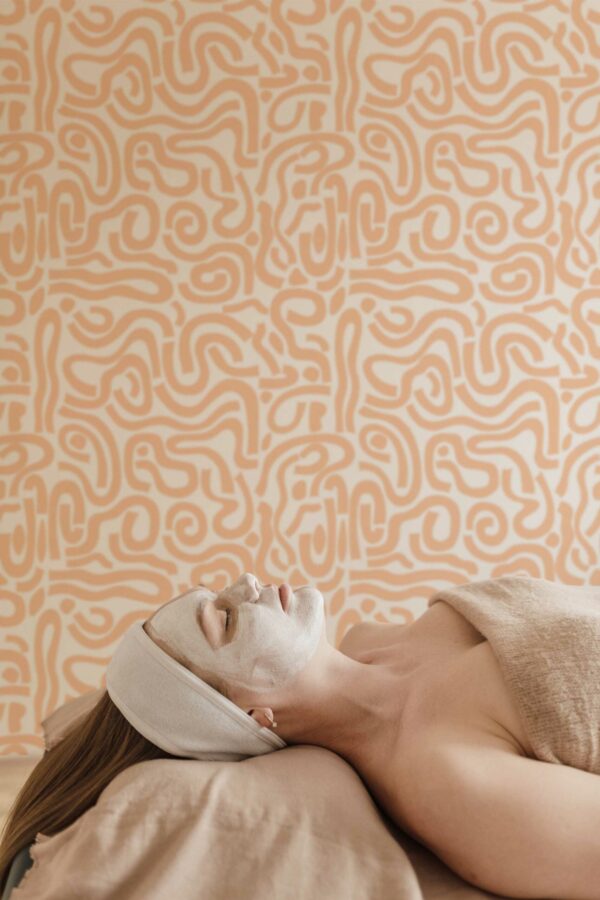 Peachy Hue Peel and Stick Wallpaper by Fancy Walls