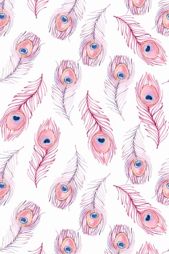 Pattern repeat of Peacock feather removable wallpaper design