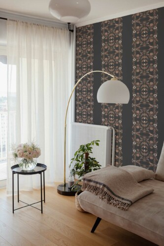 Traditional wallpaper in Vintage Noveau Harmony theme from Fancy Walls