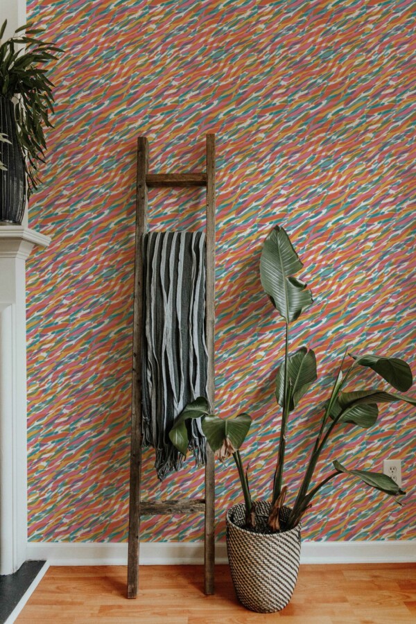 Removable wallpaper featuring Colorful Patchwork Prism from Fancy Walls