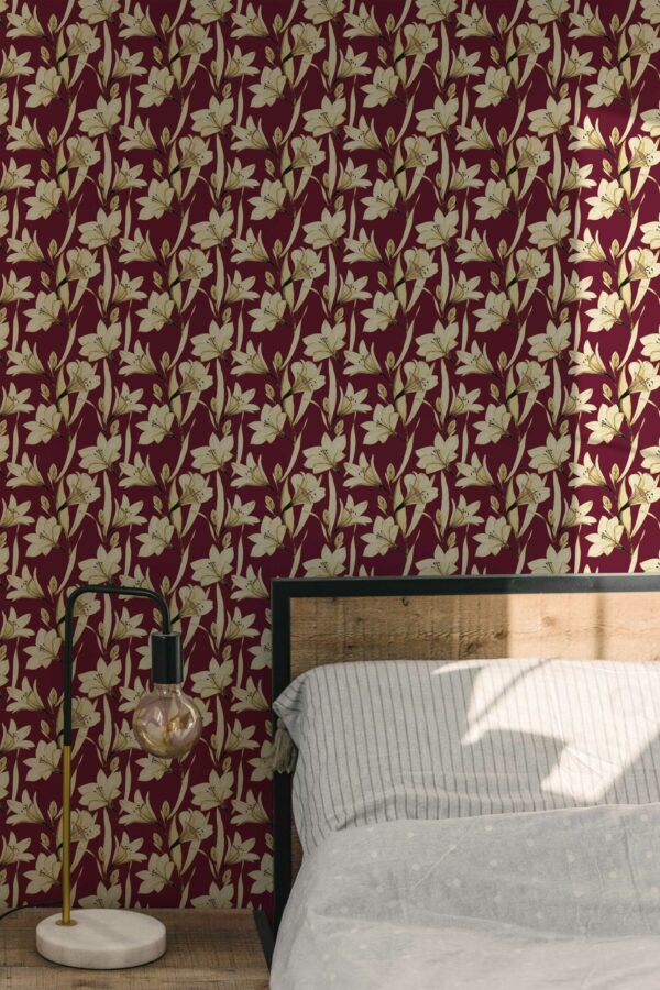Removable wallpaper featuring Vintage Brown Floral Bliss from Fancy Walls