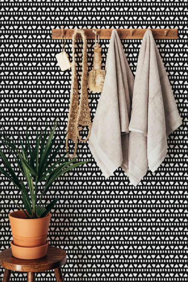 Removable wallpaper featuring Geometric Noir Harmony from Fancy Walls
