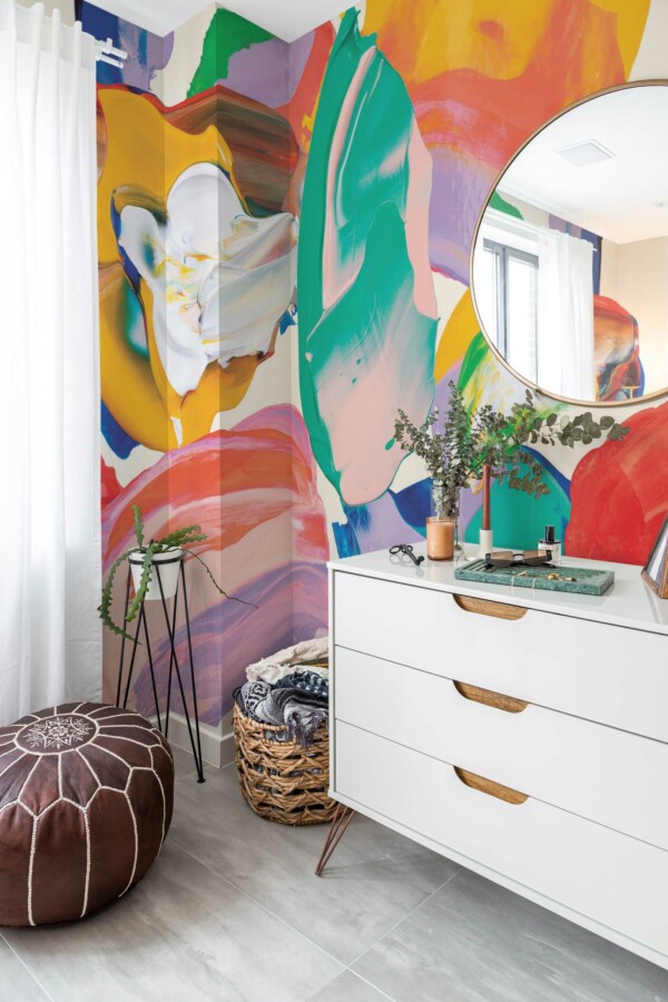 Bold Paint Elegance peel and stick or non-pasted wall mural. Fancy Walls removable self-adhesive or traditional abstract brushstroke eco-friendly and PVC-free accent wall mural.