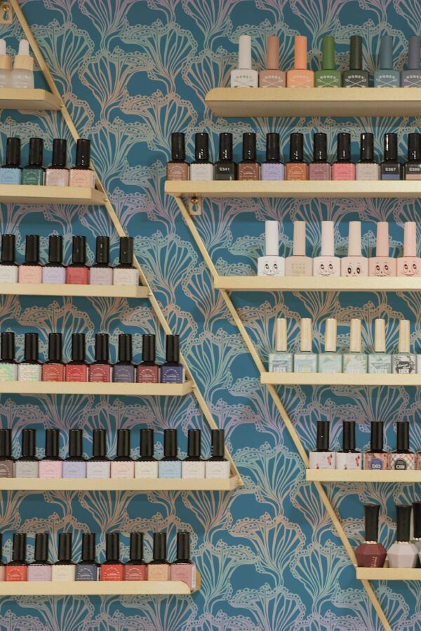 Removable wallpaper in Abstract Gradient Nautical blue design by Fancy Walls.