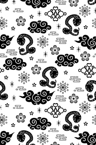 Monochrome Tattoo Elegance Self-Adhesive Wallpaper by Fancy Walls