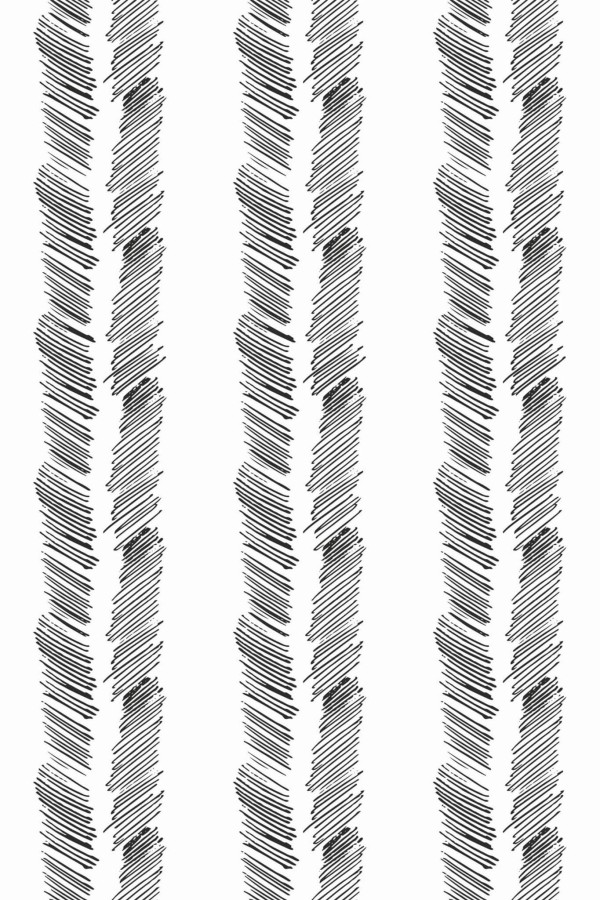 Pattern repeat of Pencil Brush stroke herringbone removable wallpaper design
