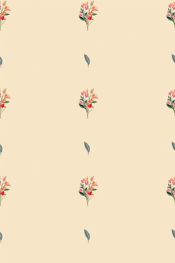 Pattern repeat of Petit floral removable wallpaper design